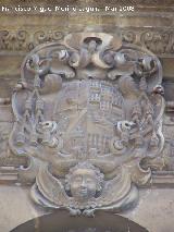 Catedral de Jaén. Fachada. Escudo del obispo Antonio Fernández del campo Angulo y Velasco